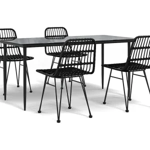 Eden Prairie  5-delige Tuinset poly rattan zwart