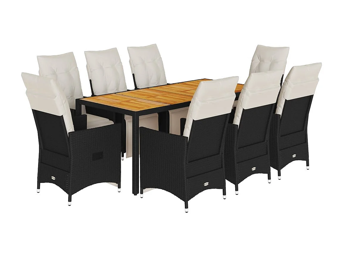 Essex 9-delige Tuinset poly rattan zwart