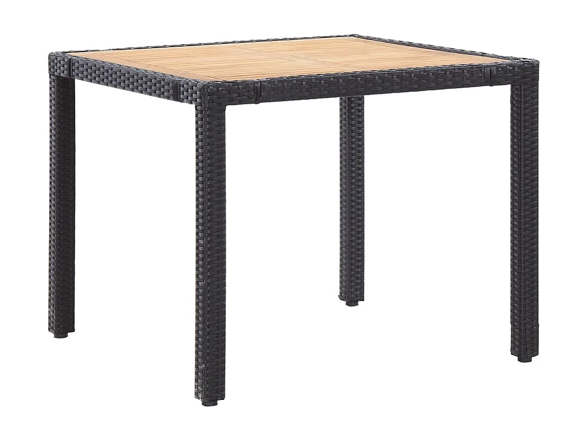 Ewald 5-delige Tuinset met kussens poly rattan zwart