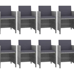 Fultondale 9-delige Tuinset met kussens poly rattan antraciet Fultondale 9-delige Tuinset met kussens poly rattan antraciet