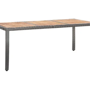 Ewald  9-delige Tuinset met kussens poly rattan grijs
