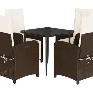 Effingham 5-delige Tuinset met kussens poly rattan bruin Effingham 5-delige Tuinset met kussens poly rattan bruin