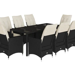 Elm Grove  9-delige Tuinset poly rattan zwart