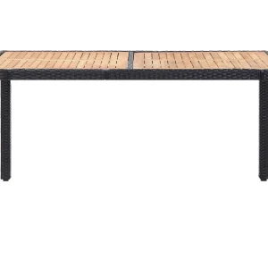 Ewald 7-delige Tuinset met kussens poly rattan zwart Ewald 7-delige Tuinset met kussens poly rattan zwart