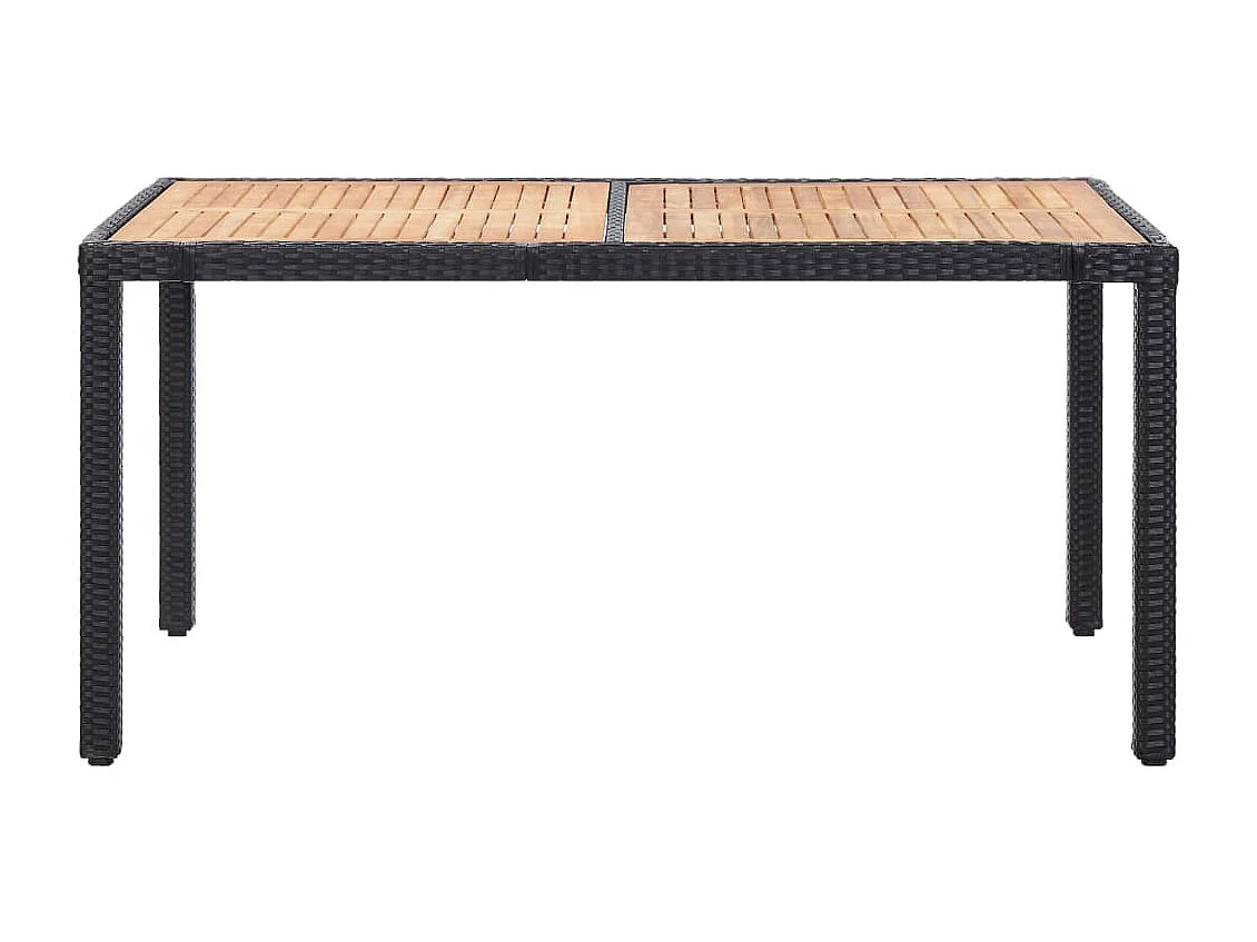 Ewald 7-delige Tuinset met kussens poly rattan zwart