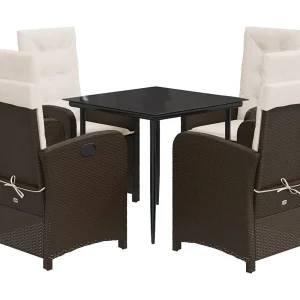 Foothill Farms 5-delige Tuinset met kussens poly rattan bruin Foothill Farms 5-delige Tuinset met kussens poly rattan bruin