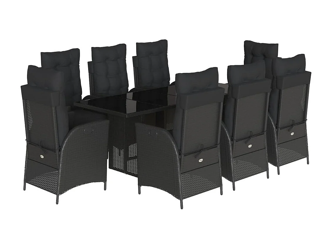 Emory 9-delige Tuinset poly rattan zwart