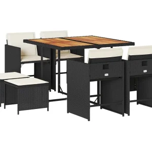 Enfield  9-delige Tuinset poly rattan zwart