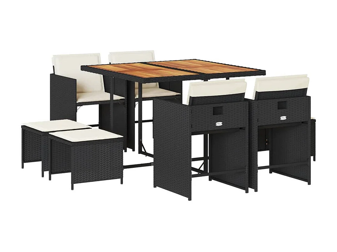 Enfield 9-delige Tuinset poly rattan zwart