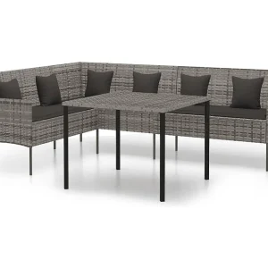 François-Antoine-Paul 2-delige Tuinset met kussens poly rattan grijs François-Antoine-Paul 2-delige Tuinset met kussens poly rattan grijs
