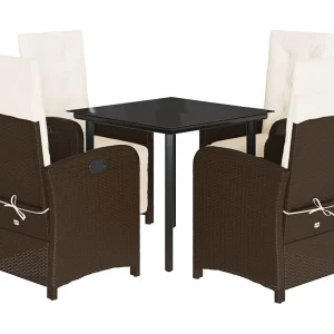 Effingham 5-delige Tuinset met kussens poly rattan bruin Effingham 5-delige Tuinset met kussens poly rattan bruin