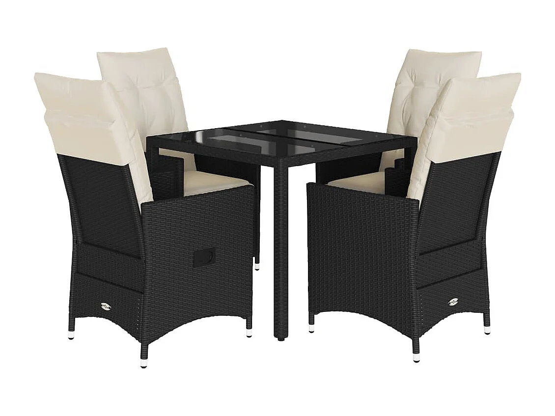 Elm Grove 5-delige Tuinset met kussens poly rattan zwart