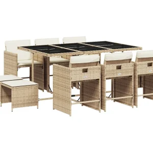 Enfield  11-delige Tuinset met kussens poly rattan beige