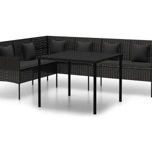 François-Antoine-Paul 2-delige Tuinset met kussens poly rattan zwart François-Antoine-Paul 2-delige Tuinset met kussens poly rattan zwart
