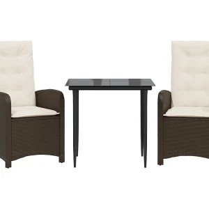Foothill Farms 3-delige Tuinset met kussens poly rattan bruin Foothill Farms 3-delige Tuinset met kussens poly rattan bruin