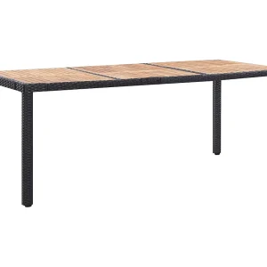 Ewald  9-delige Tuinset met kussens poly rattan zwart
