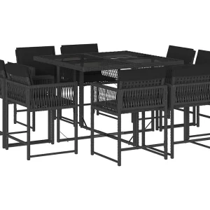 Emilia 9-delige Tuinset poly rattan zwart Emilia 9-delige Tuinset poly rattan zwart