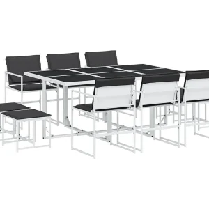Dunkitt 11-delige Tuinset met kussens textileen wit Dunkitt 11-delige Tuinset met kussens textileen wit