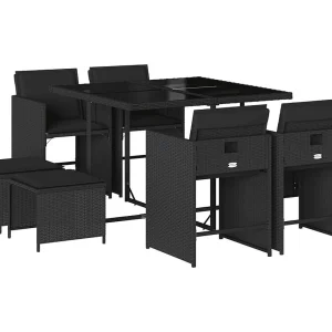 Enfield  9-delige Tuinset poly rattan zwart