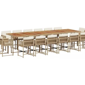 Emilia 17-delige Tuinset met kussens poly rattan beige Emilia 17-delige Tuinset met kussens poly rattan beige
