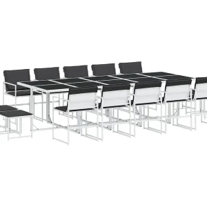 Dunkitt  15-delige Tuinset met kussens textileen wit