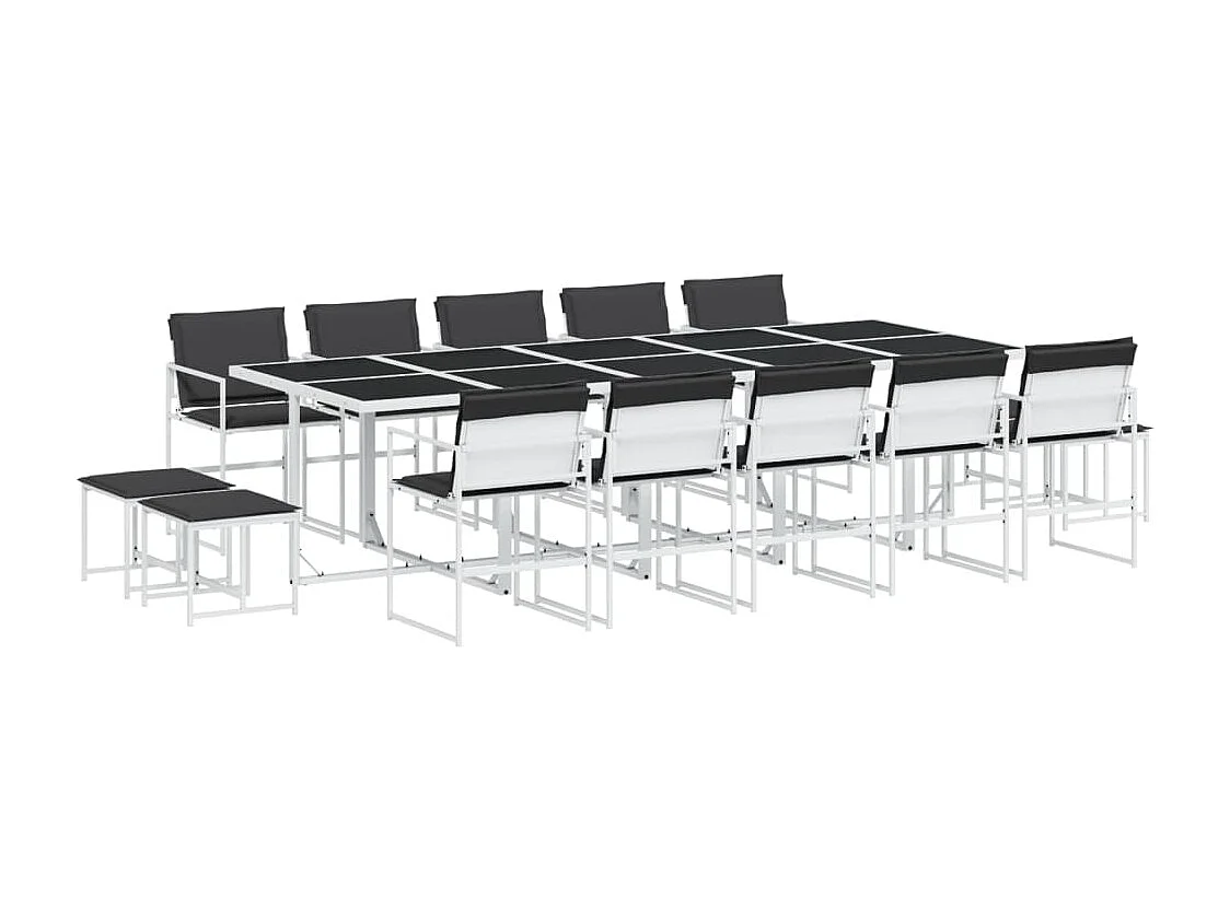 Dunkitt 15-delige Tuinset met kussens textileen wit