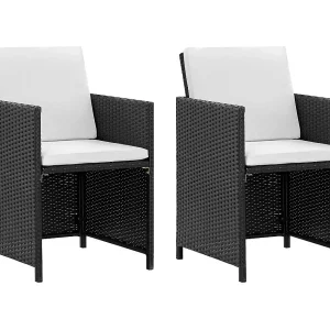 Drumaness  5-delige Tuinset met kussens poly rattan zwart