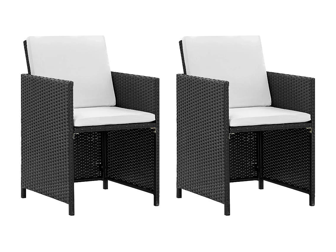 Drumaness 5-delige Tuinset met kussens poly rattan zwart