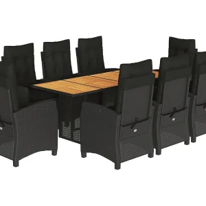 Frances  9-delige Tuinset poly rattan zwart