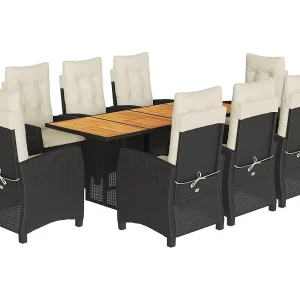 Frances  9-delige Tuinset poly rattan zwart