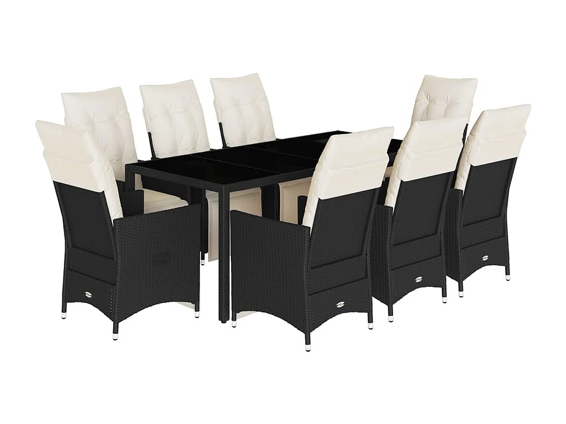 Essex 9-delige Tuinset poly rattan zwart