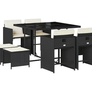 Enfield  9-delige Tuinset poly rattan zwart