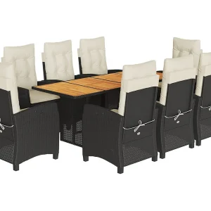 Frances  9-delige Tuinset poly rattan zwart