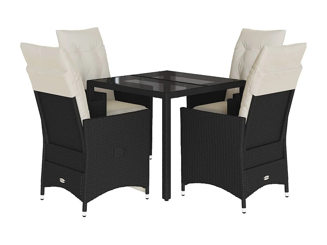 Elm Grove 5-delige Tuinset met kussens poly rattan zwart