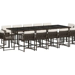 Emilia 15-delige Tuinset met kussens poly rattan bruin Emilia 15-delige Tuinset met kussens poly rattan bruin
