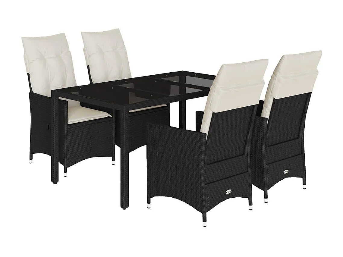 Elm Grove 5-delige Tuinset met kussens poly rattan zwart