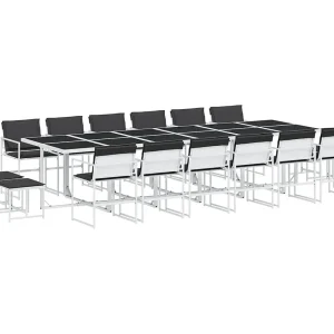 Dunkitt  17-delige Tuinset met kussens textileen wit