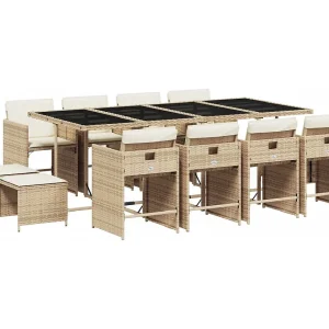 Enfield  13-delige Tuinset met kussens poly rattan beige