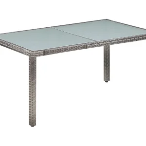 Fea 7-delige Tuinset met kussens poly rattan grijs Fea 7-delige Tuinset met kussens poly rattan grijs