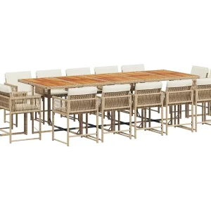 Emilia 15-delige Tuinset met kussens poly rattan beige Emilia 15-delige Tuinset met kussens poly rattan beige