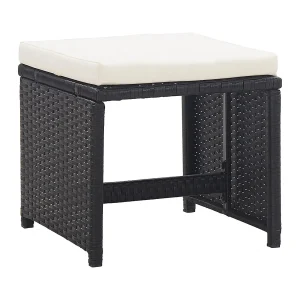 Drumaness  9-delige Tuinset met kussens poly rattan zwart