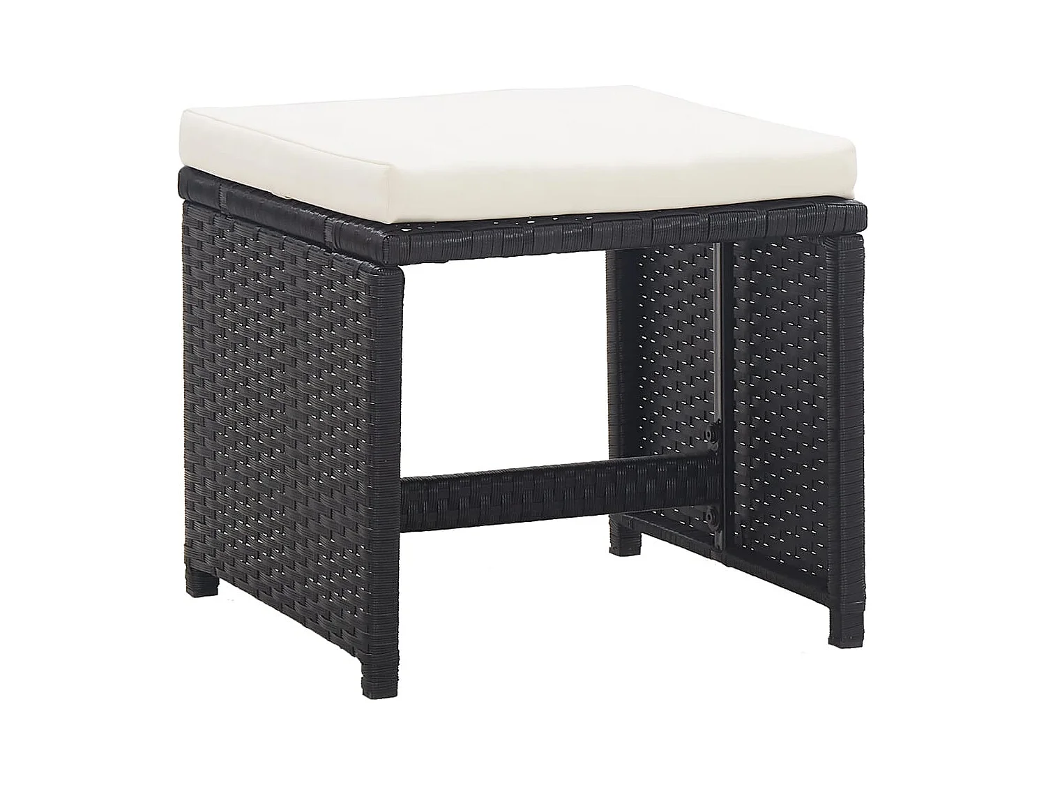 Drumaness 9-delige Tuinset met kussens poly rattan zwart