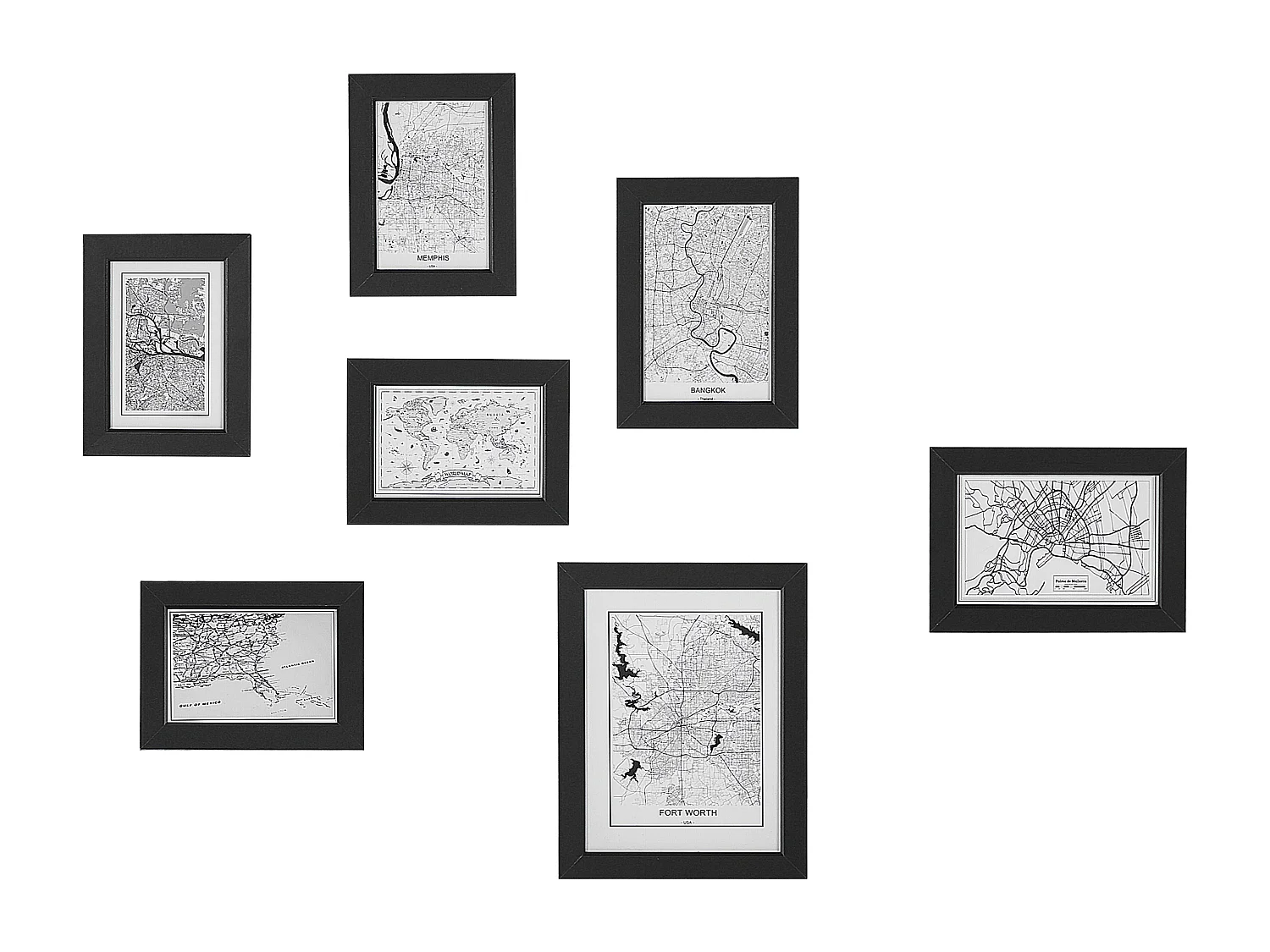 Fotolijst set van 7 zwart DENKORO