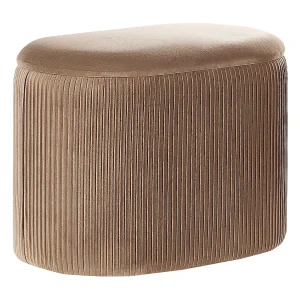 Fluwelen Opbergpoef Beige RICHLAND Fluwelen Opbergpoef Beige RICHLAND