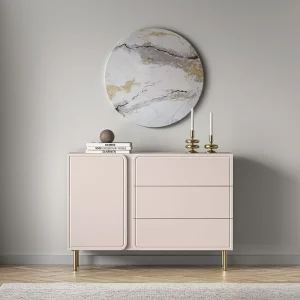 Dressoir 1-deurs – 3 lades – kasjmierbeige – 120 cm – LOPPA Dressoir 1-deurs – 3 lades – kasjmierbeige – 120 cm – LOPPA