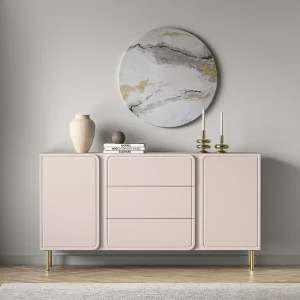 Dressoir 2-deurs – 3 lades – kasjmierbeige – 160 cm – LOPPA Dressoir 2-deurs – 3 lades – kasjmierbeige – 160 cm – LOPPA