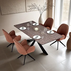 Eettafel 200×100 cm Bruin Zwart Eettafel 200×100 cm Bruin Zwart