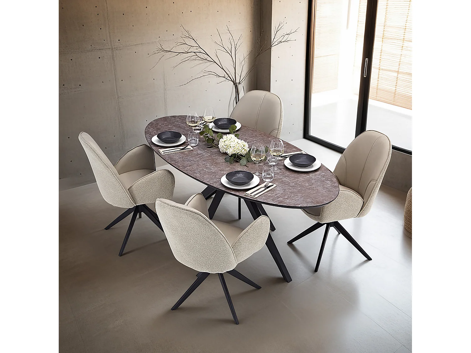 Eettafelset 200x95x76 cm Bruin Industrieel Uiterlijk