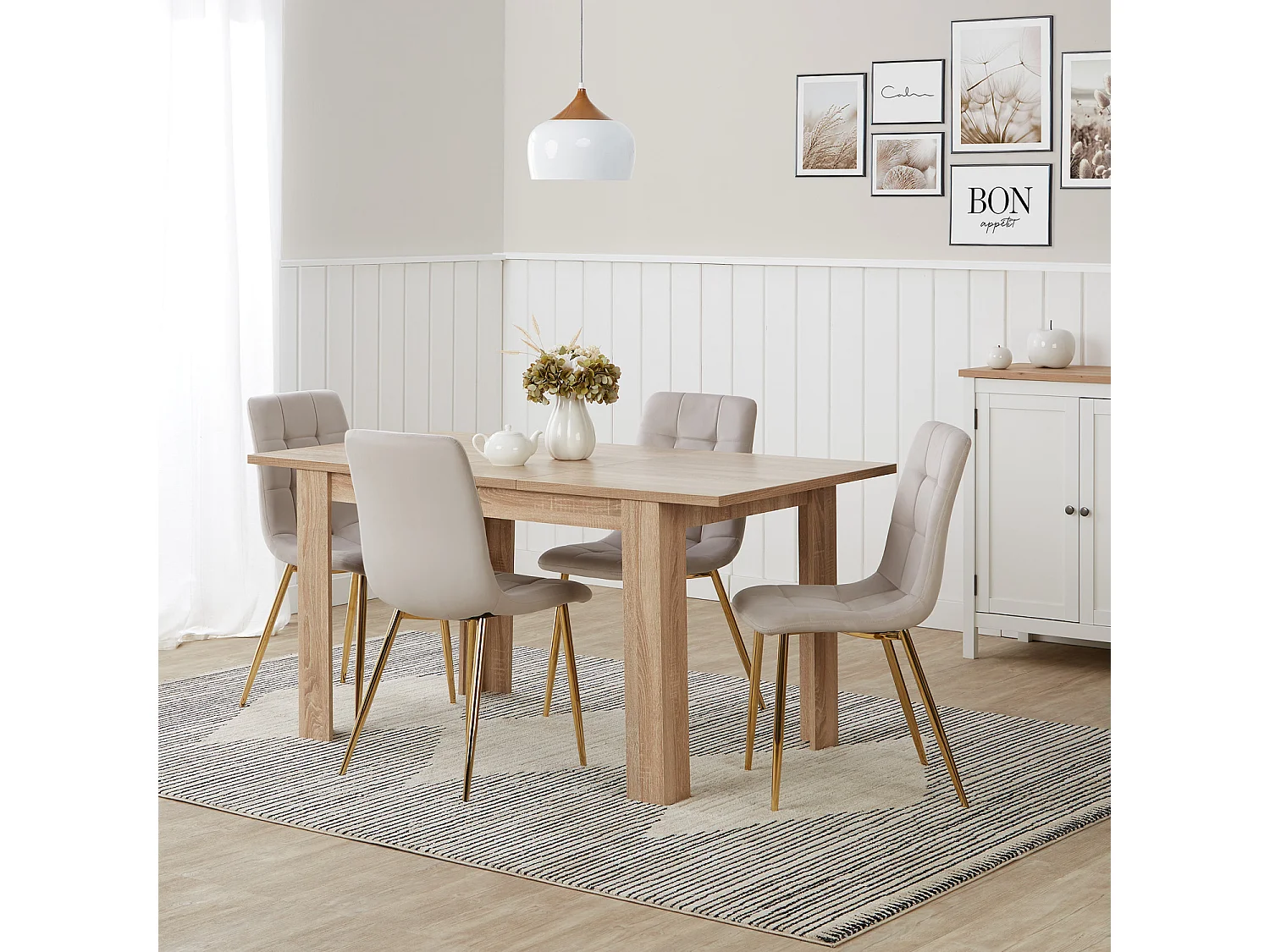 Eettafel 120x80x75 cm natuurlijk eikenhout