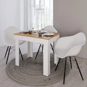 Eettafel 90x73x60 cm wit eikenhout Eettafel 90x73x60 cm wit eikenhout